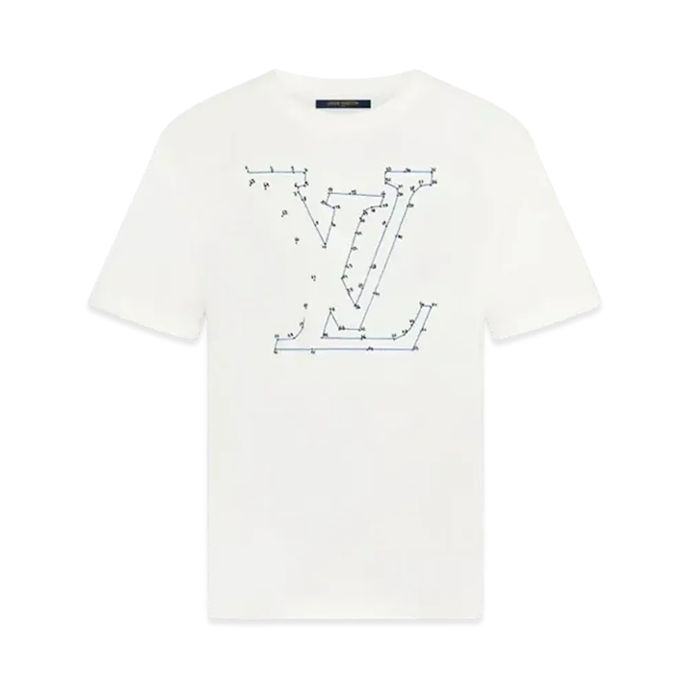 Louis Vuitton LV Stitch Print & Embroidered T-shirt "White"