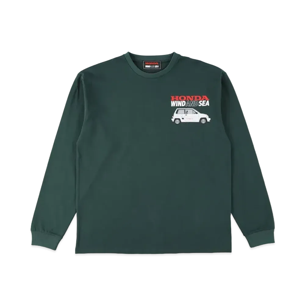 WIND AND SEA x HONDA -CITY TURBO II- L/S T-SHIRT "Green"