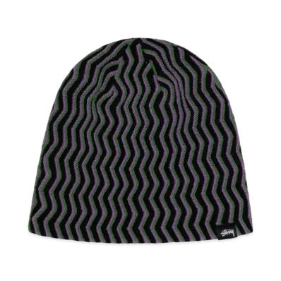 Stussy Skullcap Crinkle Stitch "Black"