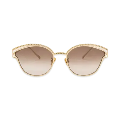CHARLES & KEITH Braided Wire-Frame Cat-Eye Sunglasses "Black"