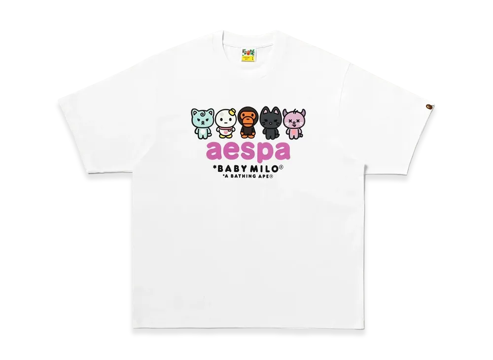 A BATHING APE x aespa Women's Baby Milo Tee "White"