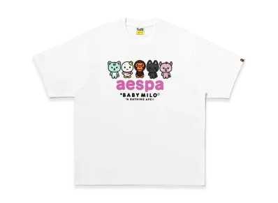 A BATHING APE x aespa Women's Baby Milo Tee "White"