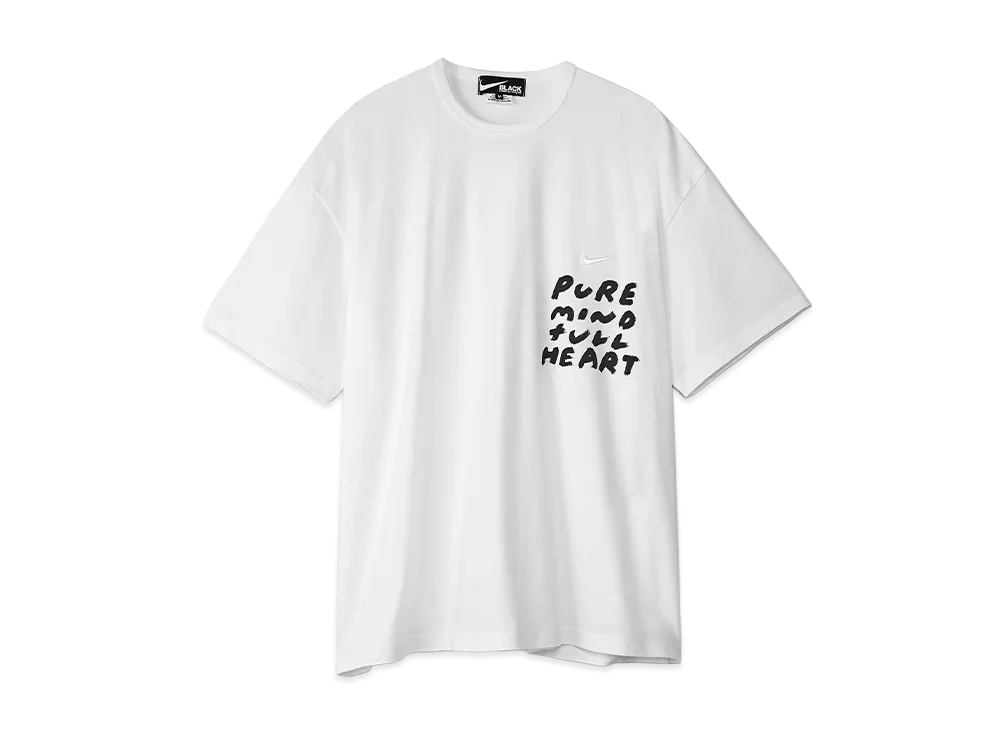 BLACK COMME des GARCONS x Nike Oversize Side Message Print Tee "White"