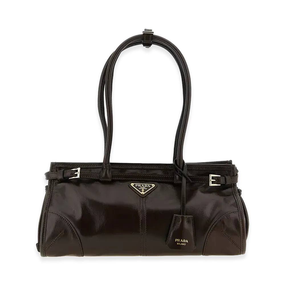 PRADA Women's Bonnie Medium Leather Handbag "Brown"