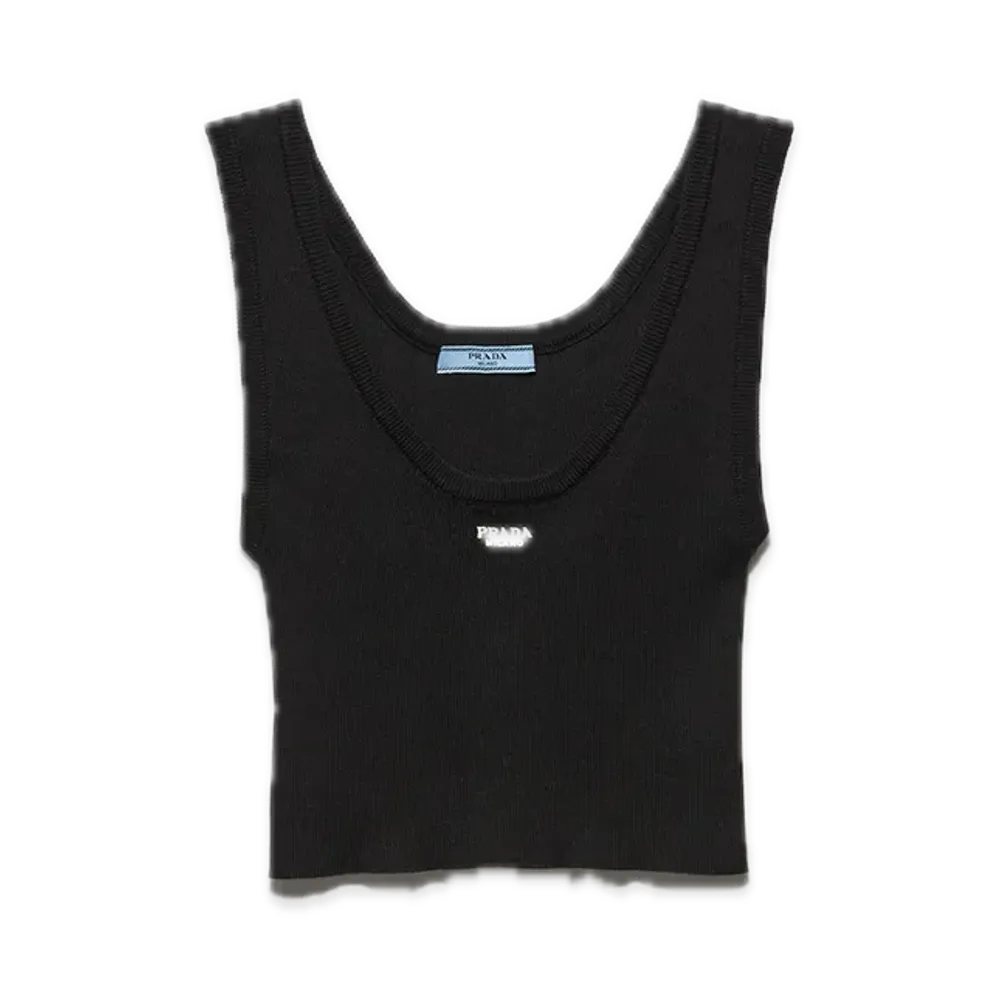 PRADA Cotton Tank Top "Black"