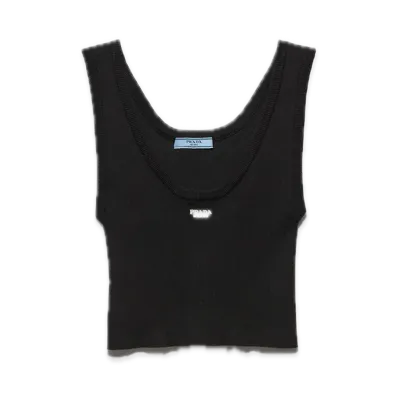 PRADA Cotton Tank Top "Black"