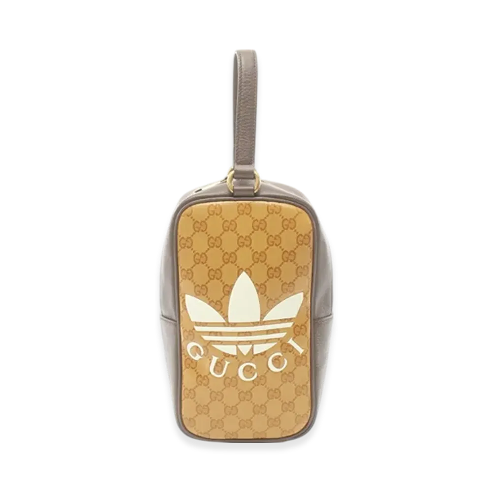 GUCCI x adidas Mini Top Handle Bag GG Crystal Canvas "Beige/Brown"
