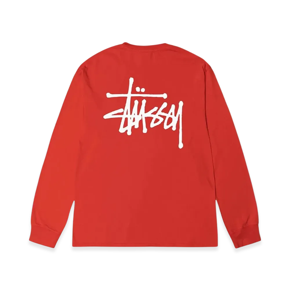 Stussy Basic Stussy Pigment Dyed LS Tee 2023 "Tomato"