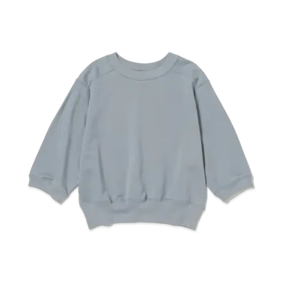 AURALEE Elastic High Gauge Sweat Half Sleeve P/O "Blue Gray"