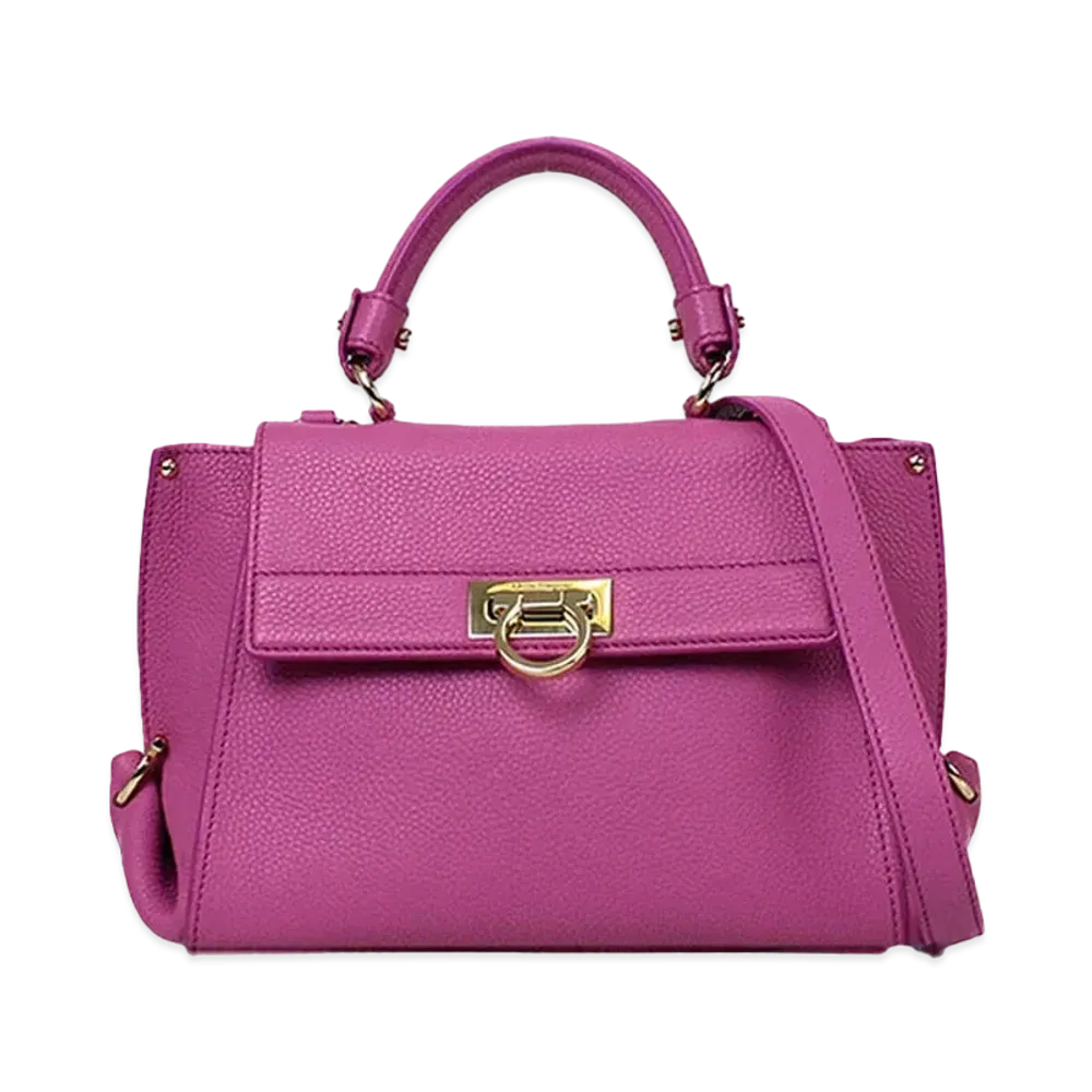 Salvatore Ferragamo Sofia Gancini Leather 2WAY Bag "Purple"