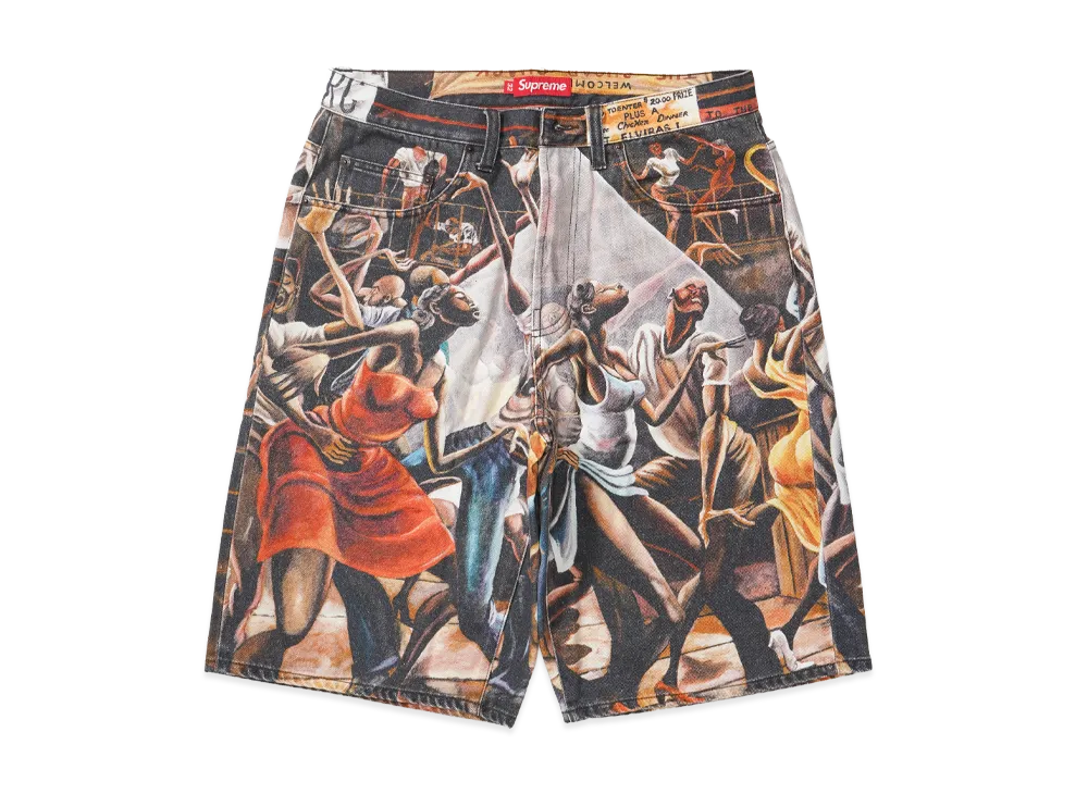 Supreme x Ernie Barnes Baggy Denim Short "Dance"