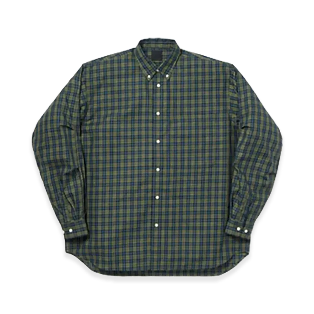 DAIWA PIER39 Tech Button Down Shirt L/S Plaids "Light Olive"