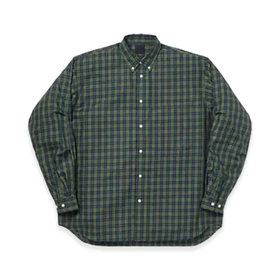 DAIWA PIER39 Tech Button Down Shirt L/S Plaids "Light Olive"