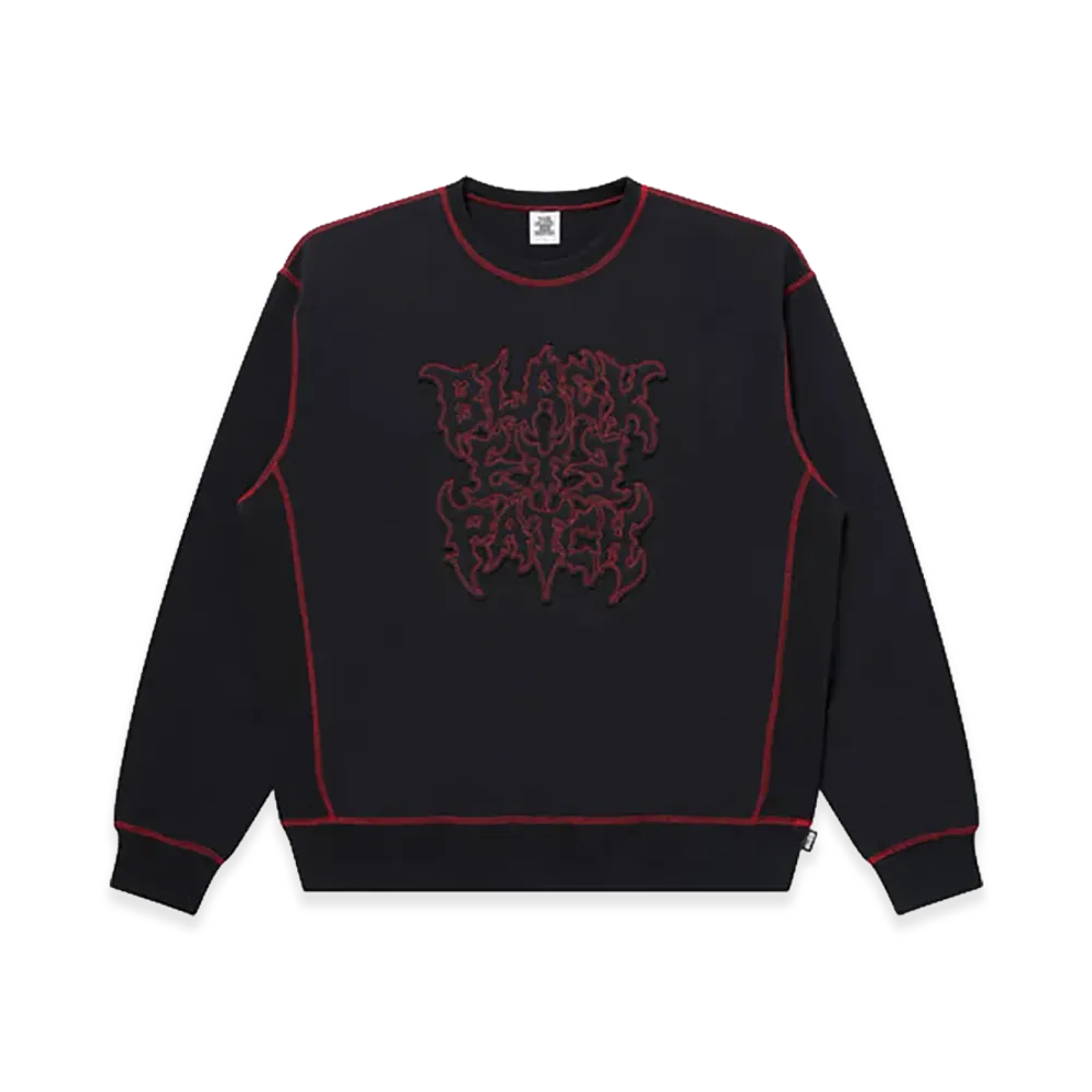 BlackEyePatch Metal Logo Stitched Crew Sweat "Black/Red"