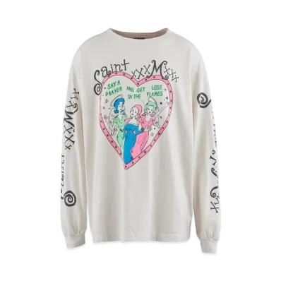 SAINT Mxxxxxx 24SS LS Tee Pink Heart "White"