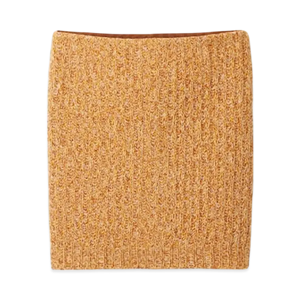 MIU MIU Women's Wool and Cotton Skirt "Cinnamon"