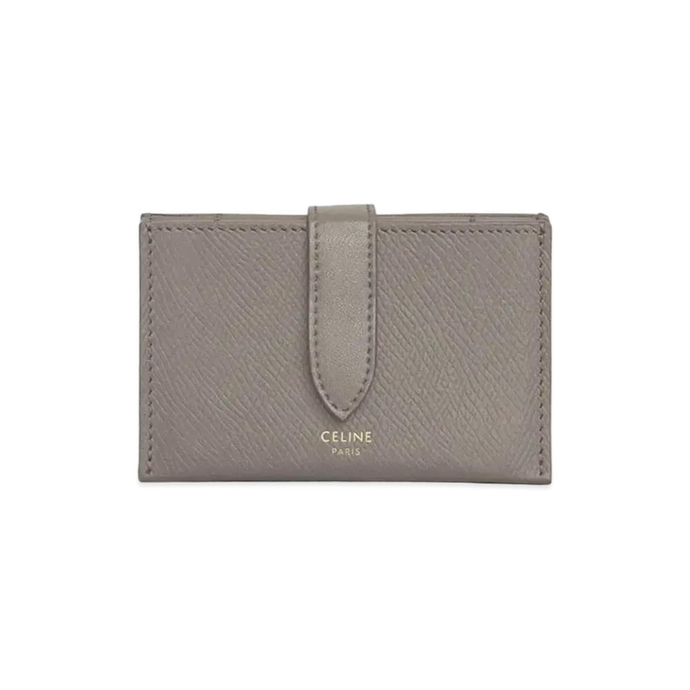 CELINE Accordeon Card Holder In Grained Calfskin  "Pebble"