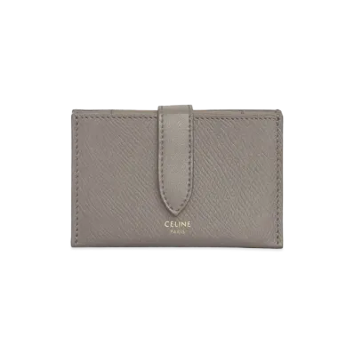 CELINE Accordeon Card Holder In Grained Calfskin "Pebble"