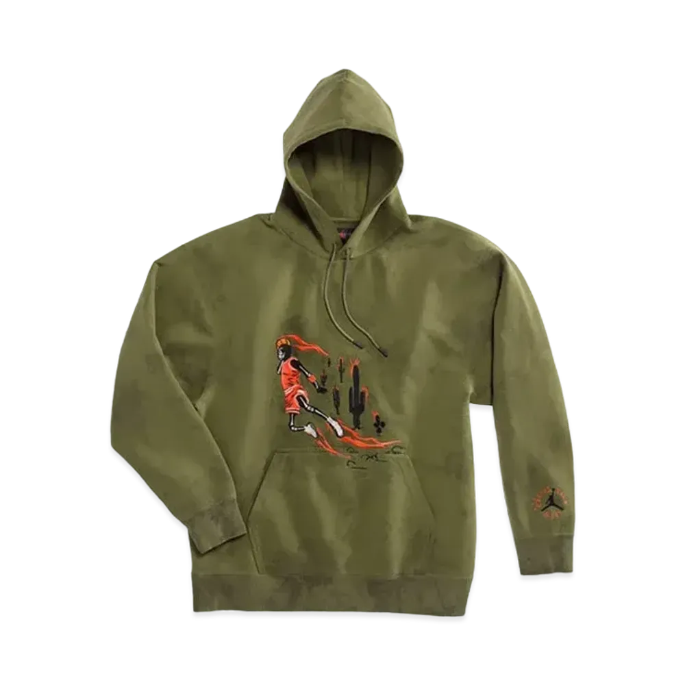 Air Jordan x Travis Washed Suede Hoodie "Olive"