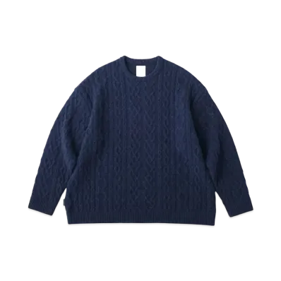 S.F.C Cable Crew Knit "Blue Mix"