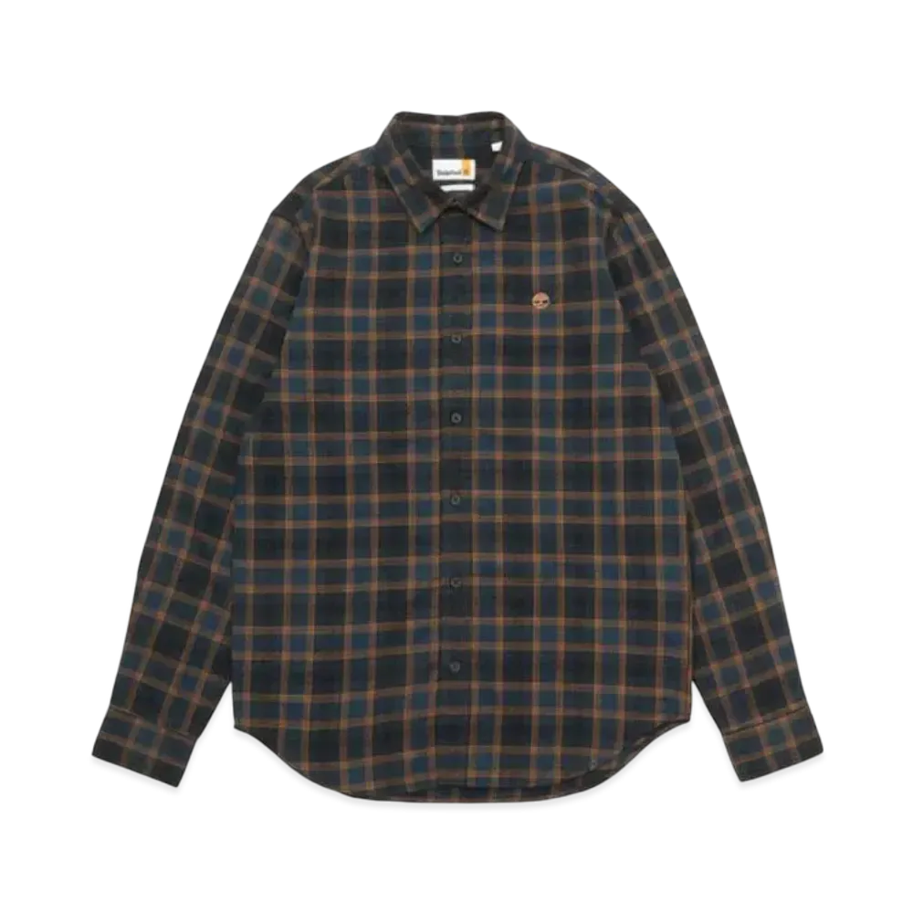 Timberland Men's Herringbone Flannel Check Shirt "Dark Sapphire"