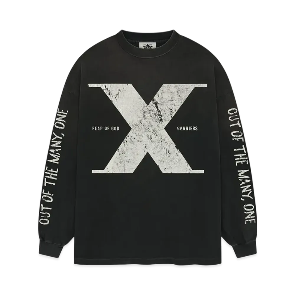 FEAR OF GOD x Malcolm X Out Of Many One L/S Tee "Off Black"