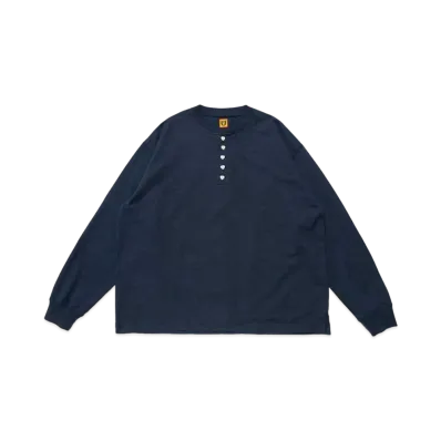 HUMAN MADE HENLEY NECK LONG-T "Navy"
