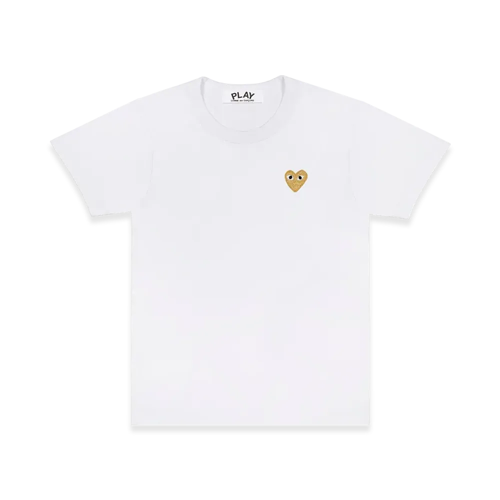 PLAY COMME des GARCONS Gold Heart T-Shirt Ladies "White"
