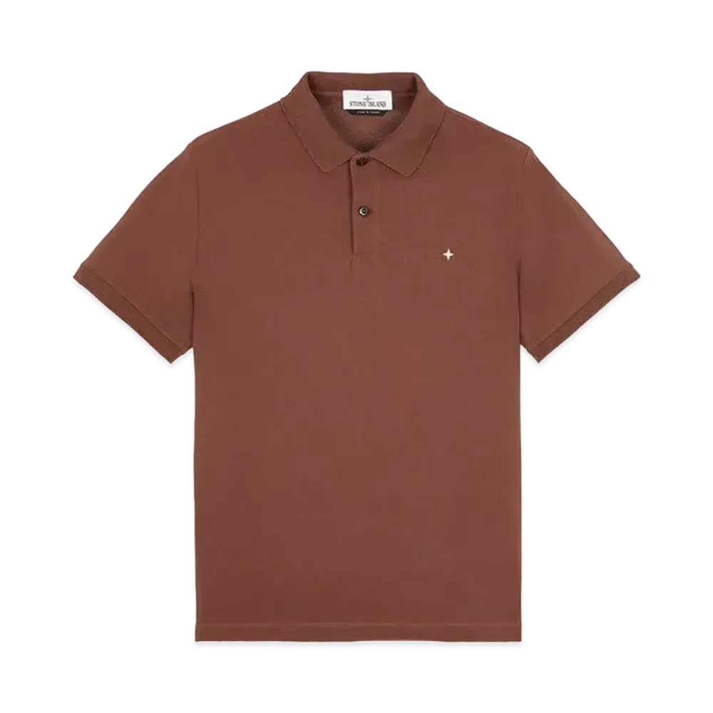 Stone Island 21717 STRETCH COTTON PIQUE_SLIM FIT "Mahogany Brown"