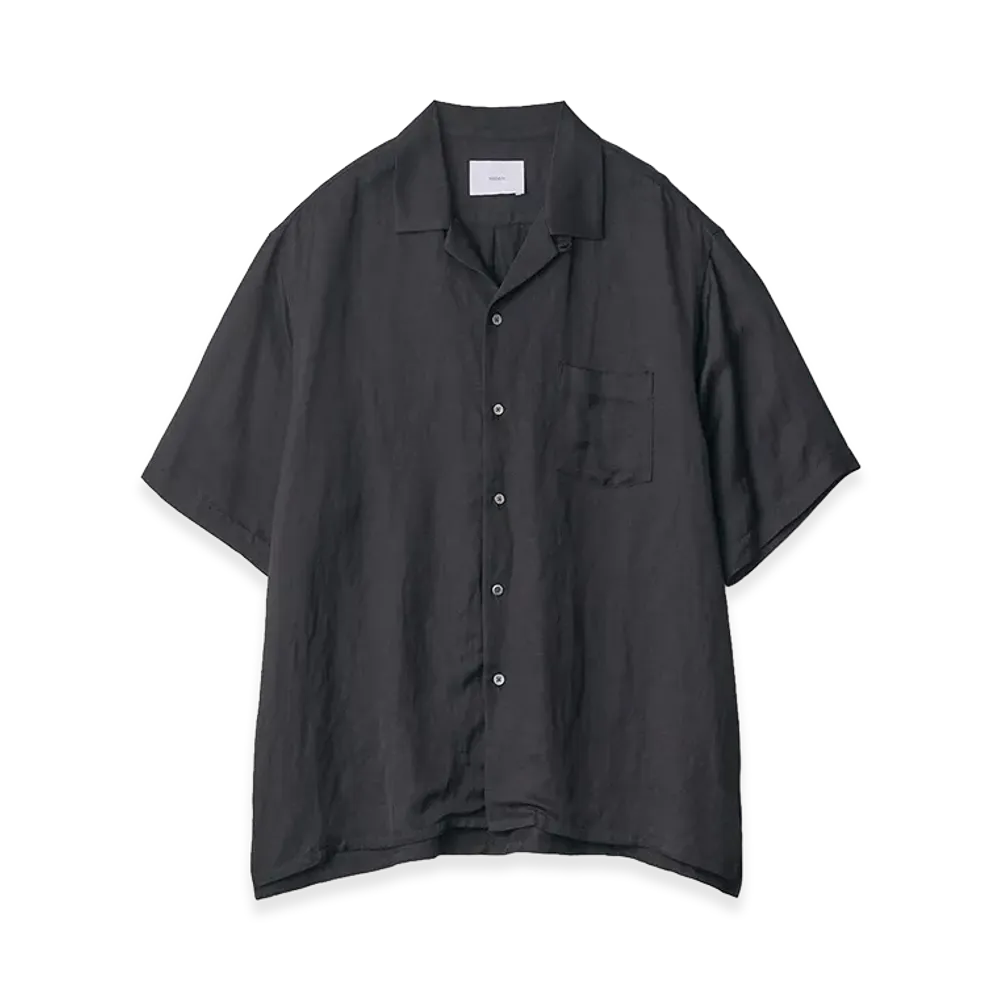 ssstein VIS/LI Bright Twill Open Collar Short Sleeve Shirt "Black"