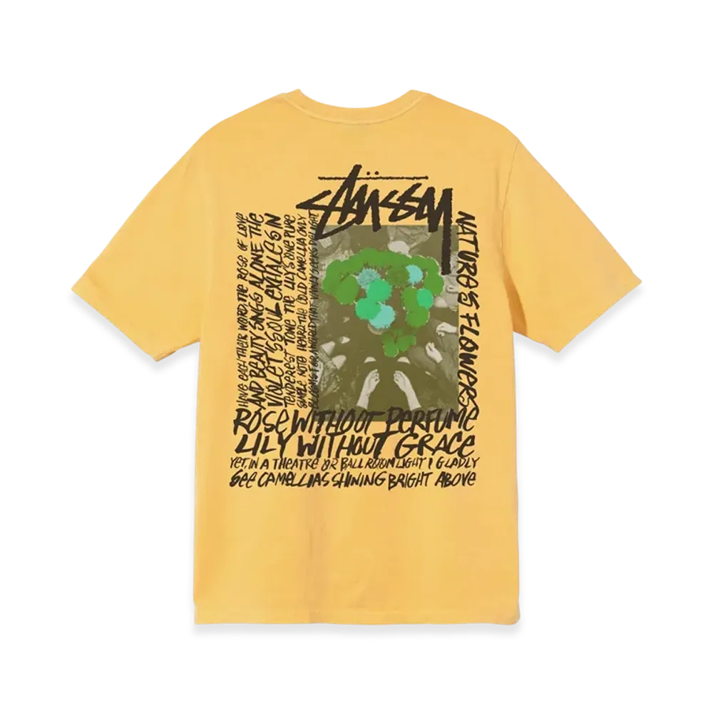 Stussy Camellias Pig Dyed Tee "Yellow"