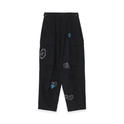 Y's x CPD HOOME Love Patch Wool Gabardine Pants "Black"
