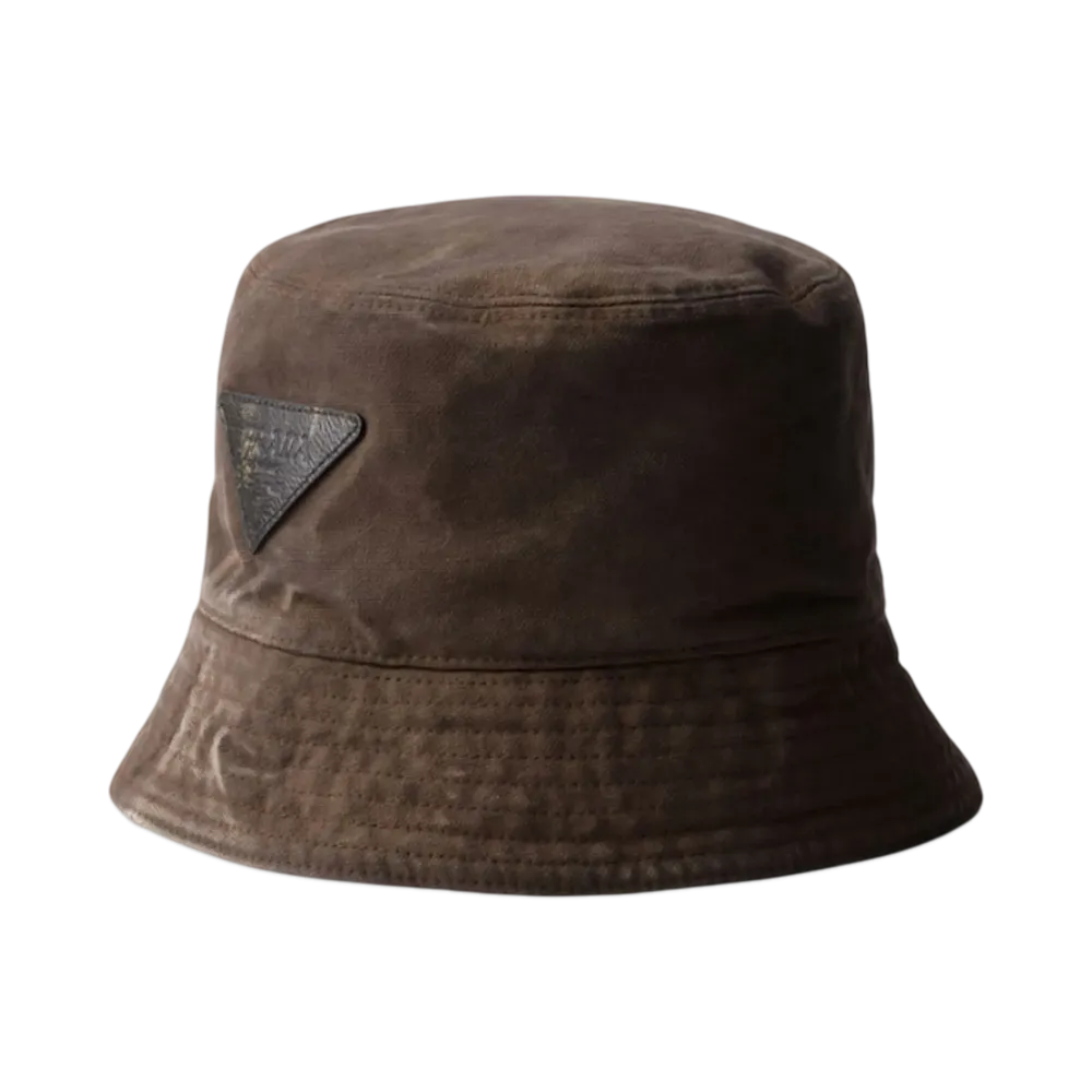 PRADA Cotton Bucket Hat "Brown"