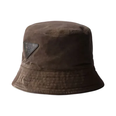 PRADA Cotton Bucket Hat "Brown"
