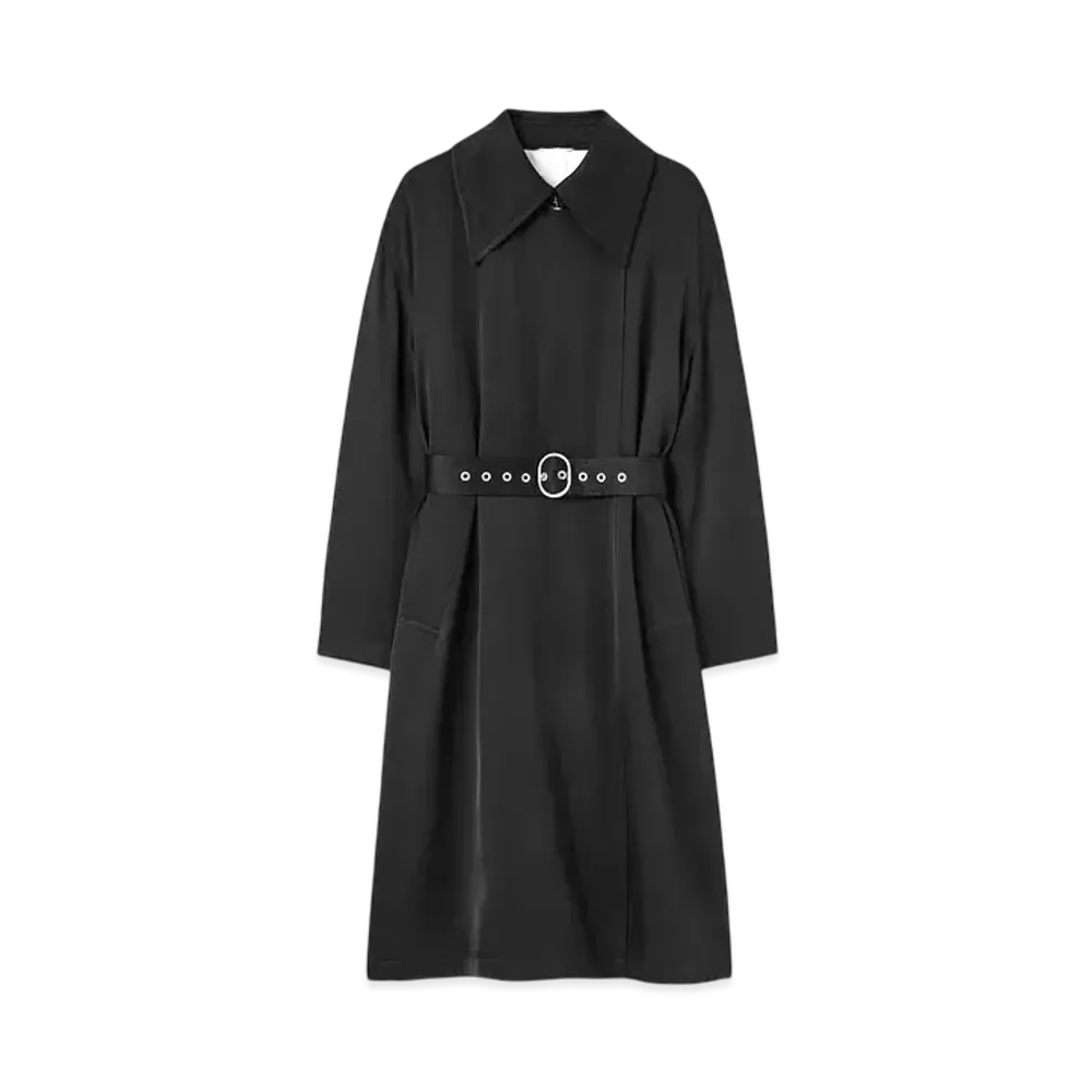 Jil Sander Women's Silk Blend Trench Coat "Black"