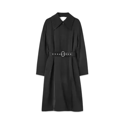 Jil Sander Women's Silk Blend Trench Coat "Black"