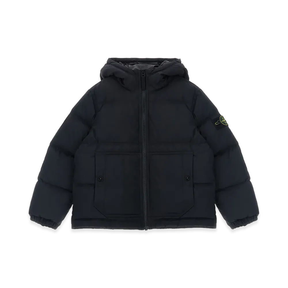 Stone Island Kids badge Down Jacket "Black"