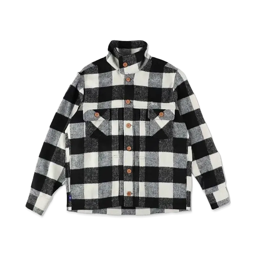 WIND AND SEA Jean Wool Plaid Jacket "Black"