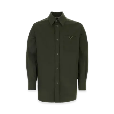 Valentino Stretch Polyester Shirt "Olive Green"