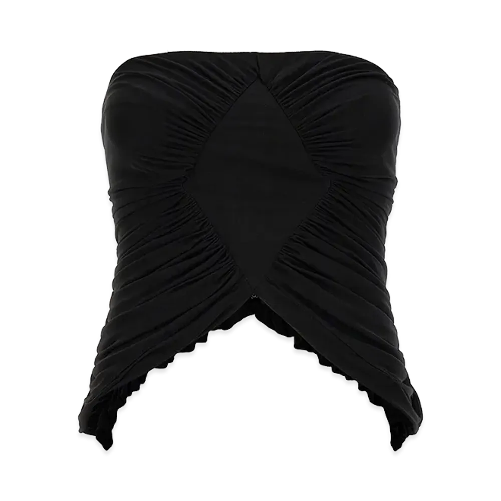 Saint Laurent Women's Jersey Bustier Top "Black"