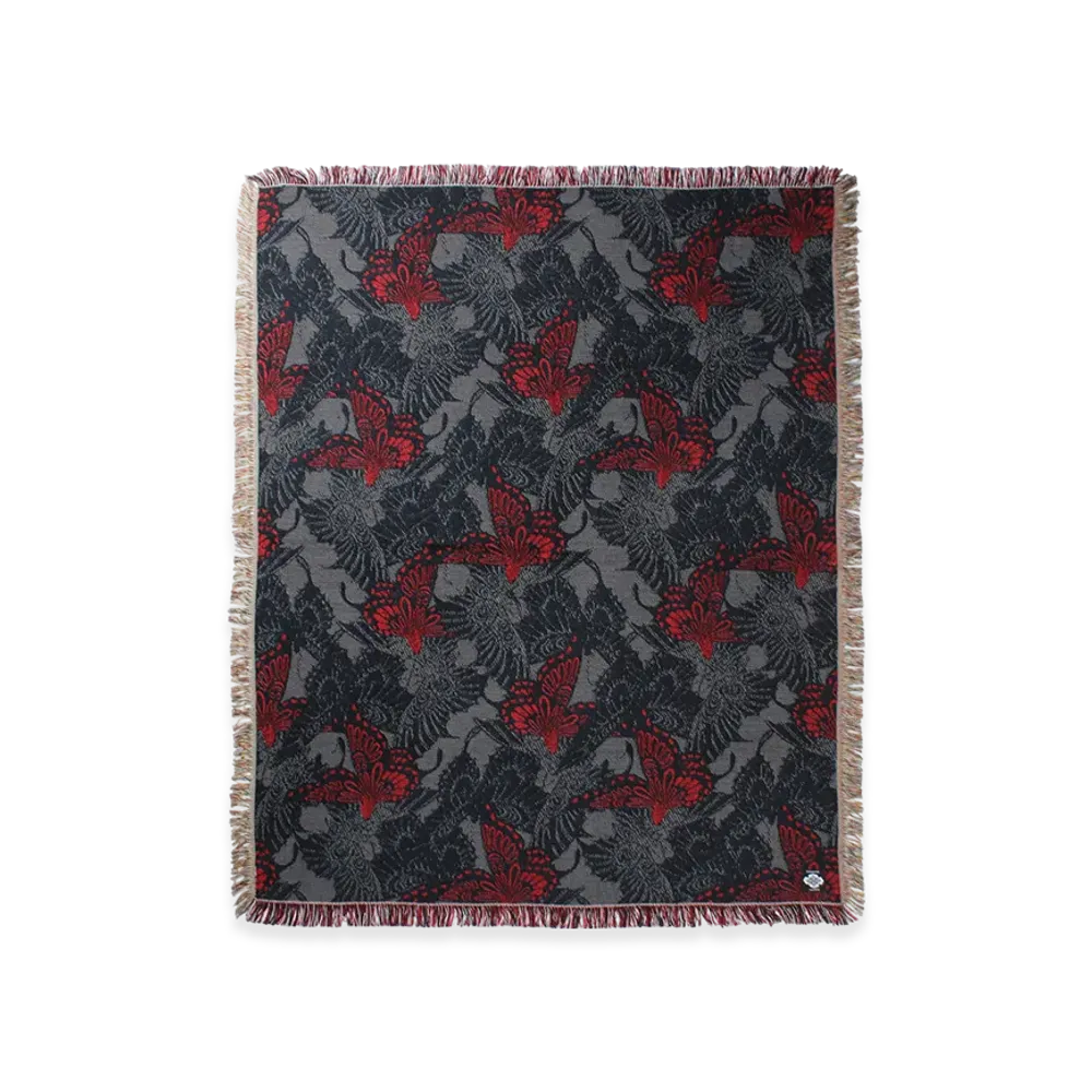 APHRODITEGANG GAKKIN x BUDSPOOL Jacquard Rug "Black/Red"
