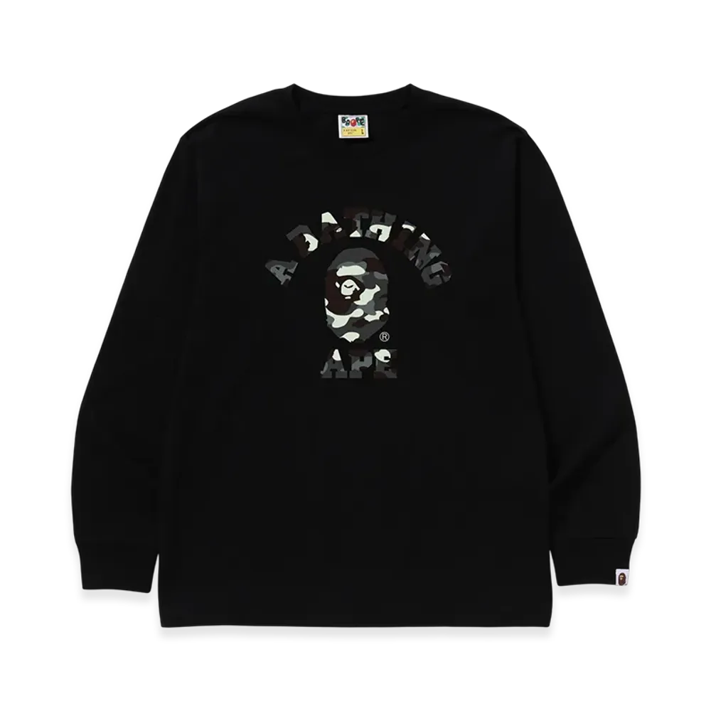 A BATHING APE College LS Mens "Black"