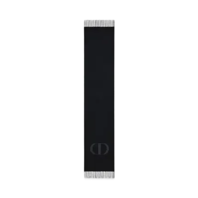 Dior CD Signature Scarf Cashmere and Wool "Black"