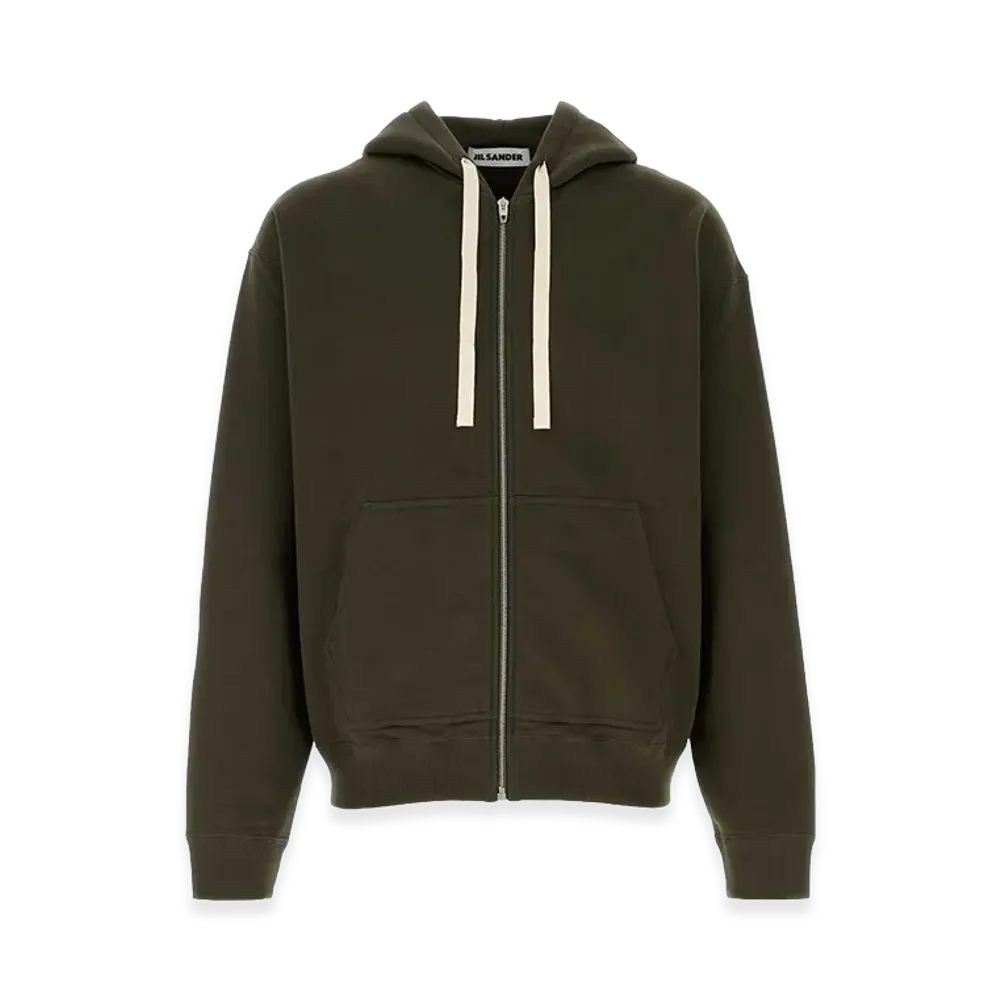 Jil Sander Cotton Hoodie "Olive Green"
