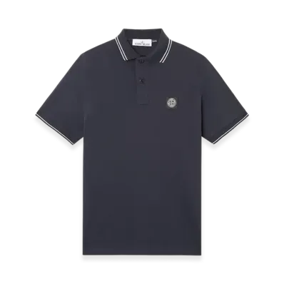 STONE ISLAND Logo Patch Polo Shirt "Navy"
