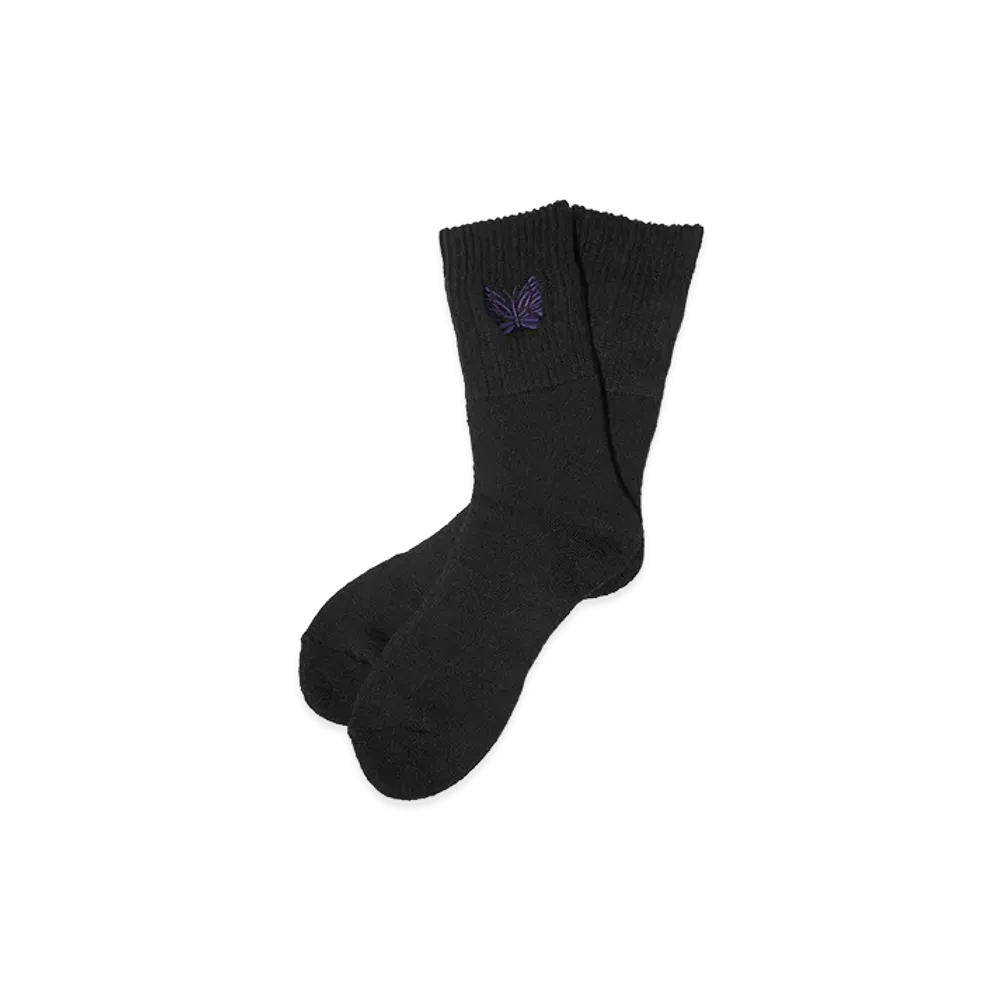 NEEDLES Rib Socks - Shetland Wool "Black"
