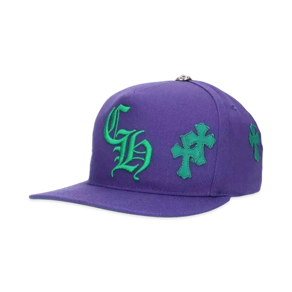 Chrome Hearts CH Hat Cross Patch Baseball Cap "Purple/Green"