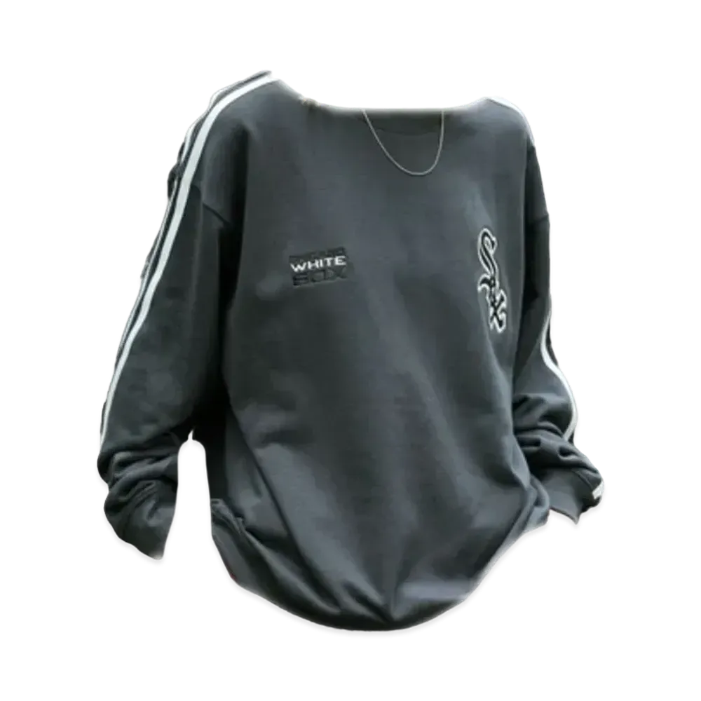 MLB Exclusive Set Up Patch Embroidery Side Line Big Silhouette Pullover Sweatshirt only "Chacoal"