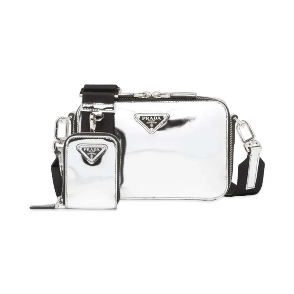 PRADA Brique Leather Bag "Silver"