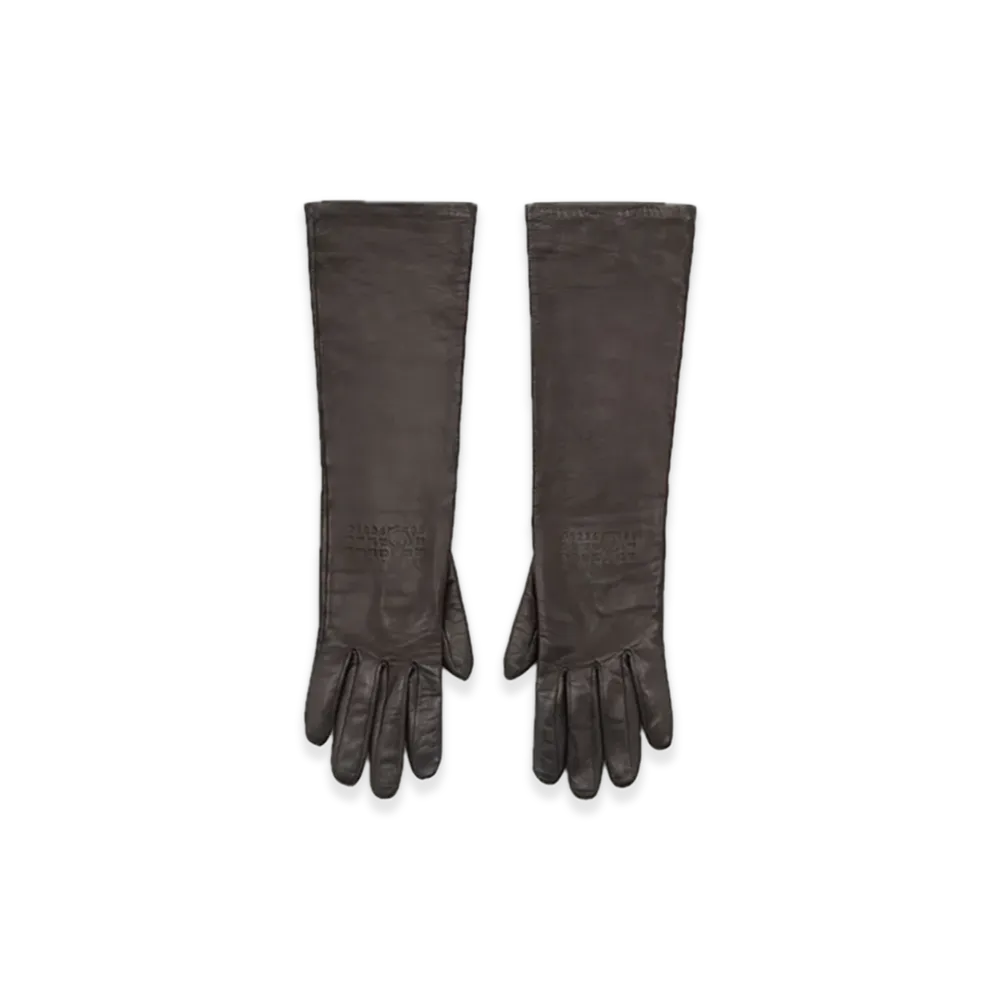 MM6 Maison Margiela Medium Leather Gloves "Grey"